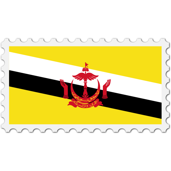 Brunei flag stamp