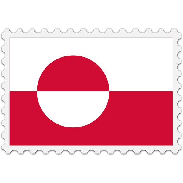 Greenland flag stamp
