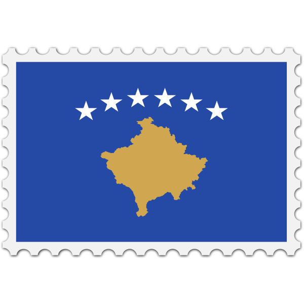 Kosovo flag stamp