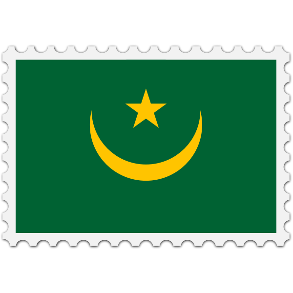 Stamp Mauritania Flag