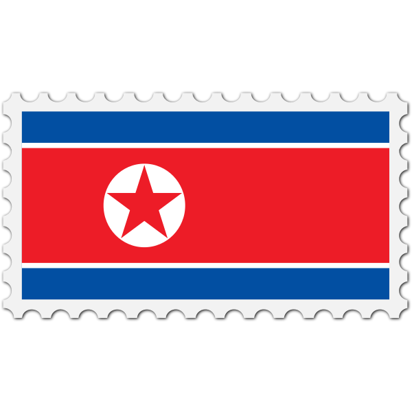 Stamp North Korea Flag