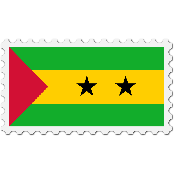 Stamp Sao Tome Principe Flag