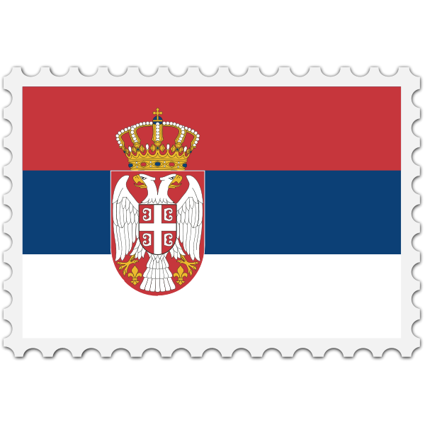 Stamp Serbia Flag