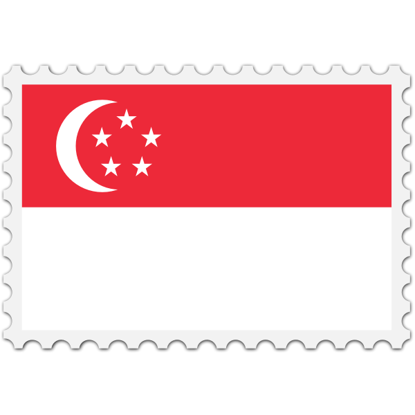 Stamp Singapore Flag