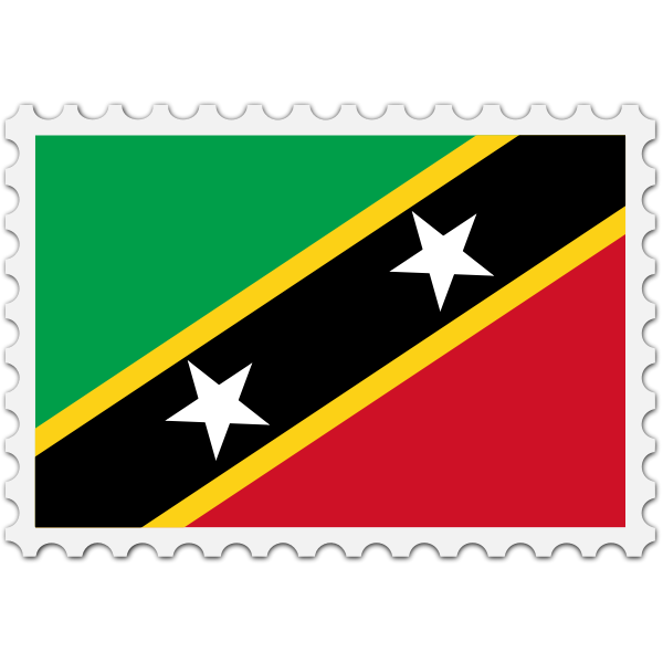 Stamp St. Kitts Nevis Flag
