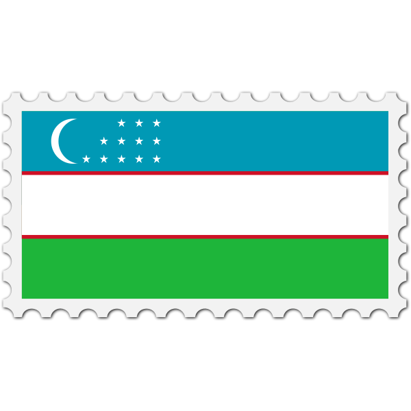 Stamp Uzbekistan Flag