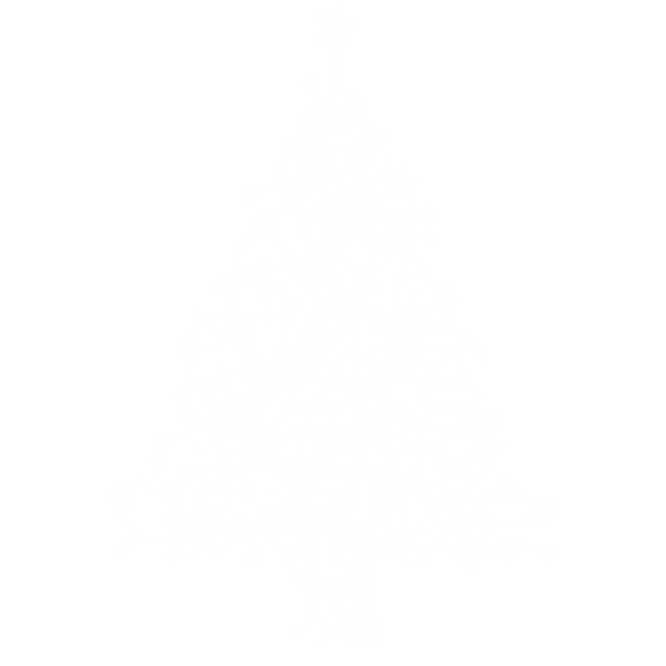 Starry Christmas Tree White No Background