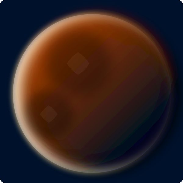 Red planet color vector illustration