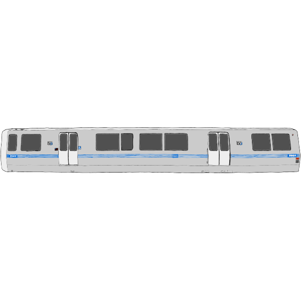 Bart Train car vector graphics