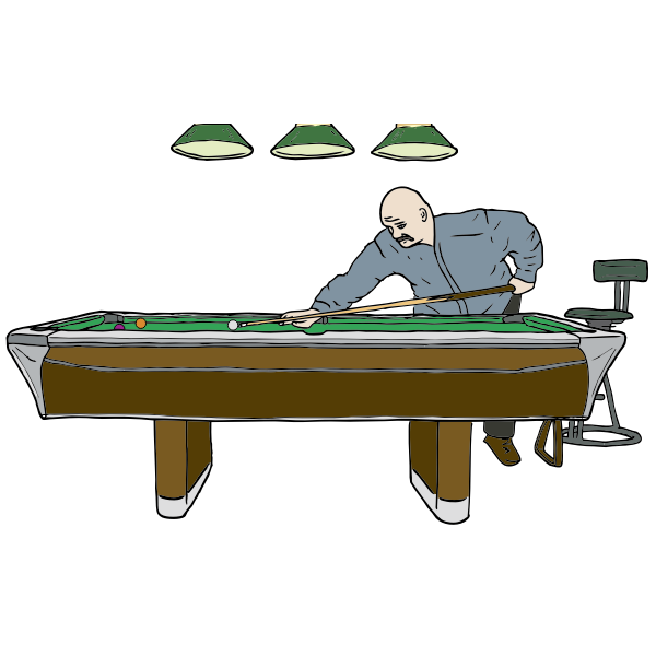 Pool Table with Player | Free SVG