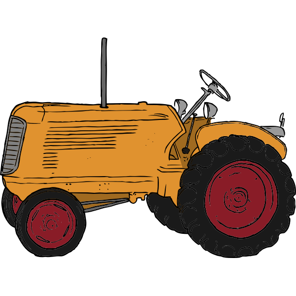 Download Vector image of vintage tractor in color | Free SVG