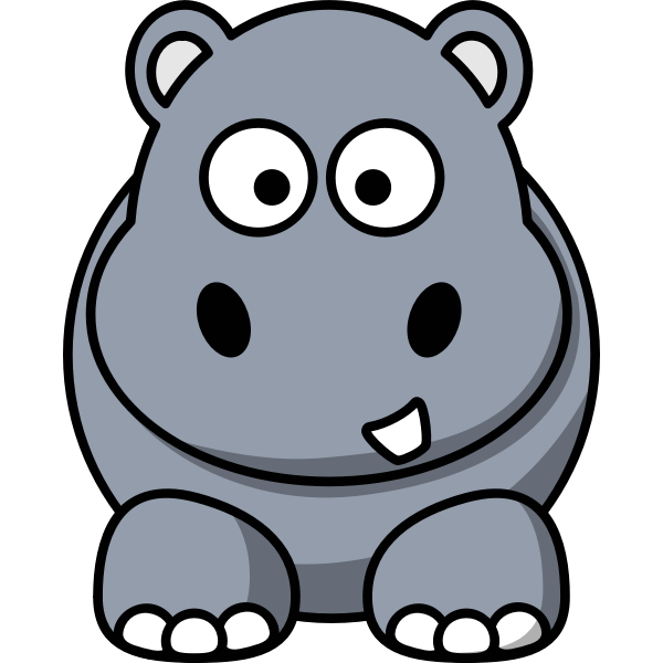 Vector graphics of happy cartoon hippo