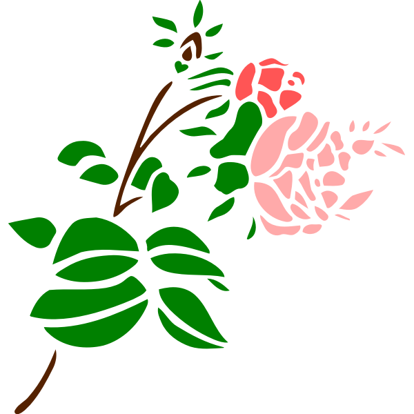 Stylized pink rose