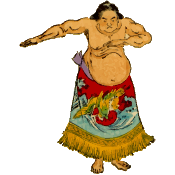 Sumo wrestler drawing