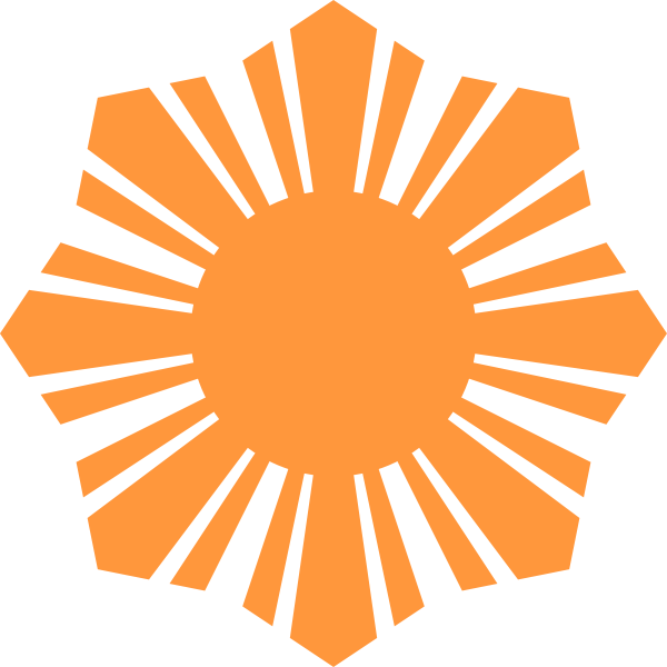 Phillippine flag sun symbol orange silhouette vector illustration