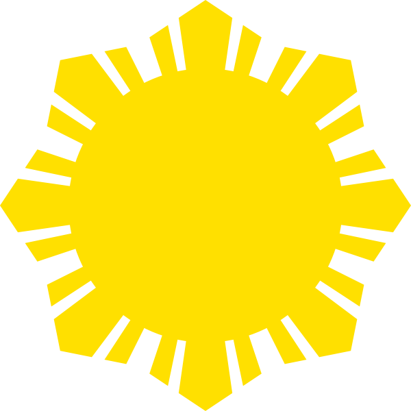 Phillippine flag sun symbol yellow silhouette vector clip art