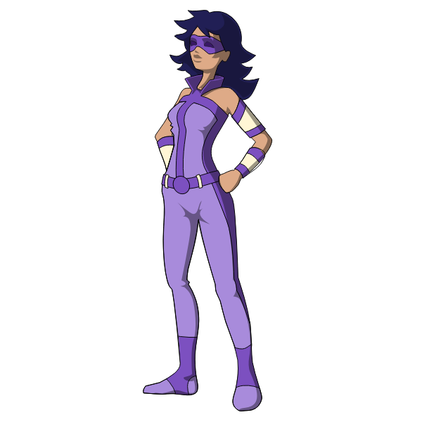 Superhero girl in purple