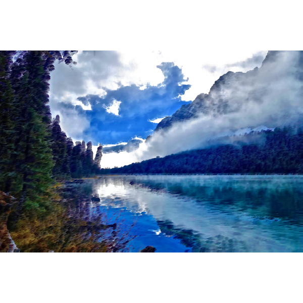 Surreal Foggy Lake