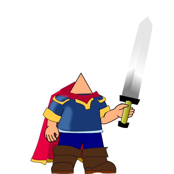 Game hero with sword
