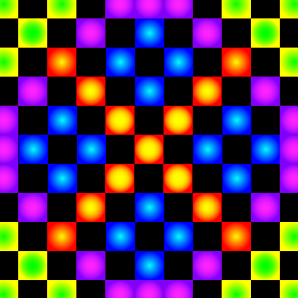 Pixelated colored pattern