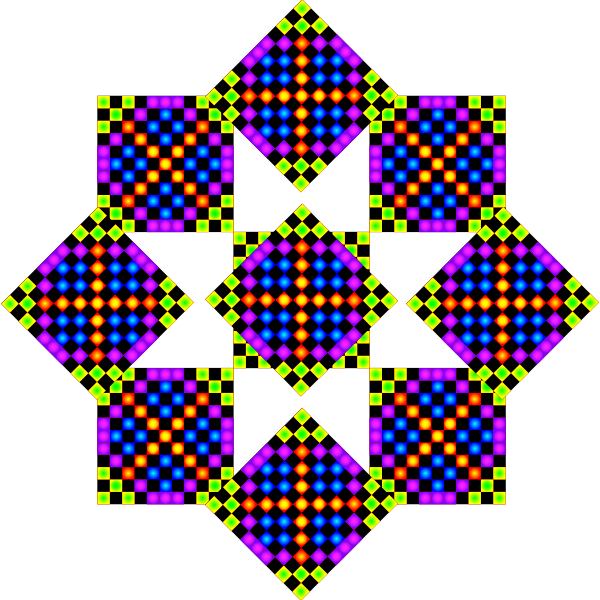 Pixelated tile pattern