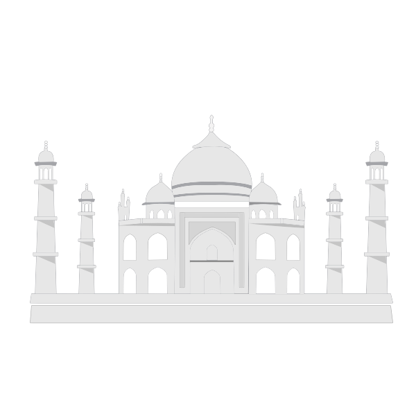 Vector drawing of Taj Mahal in grascale
