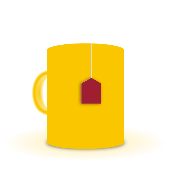 Vector image of orange mug of tea