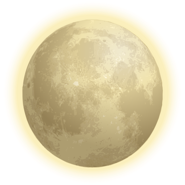 Planet Moon with halo vector illustration