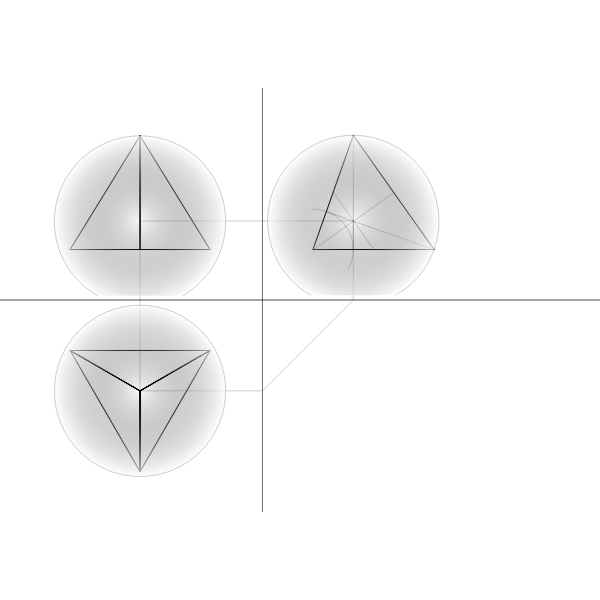 tetrahedron sphere outside -- Tetraeder Umkugel