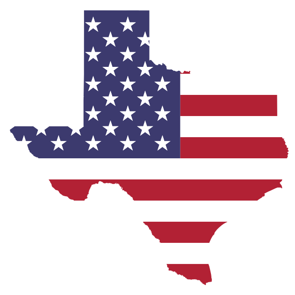 Texas American Flag Map No Stroke