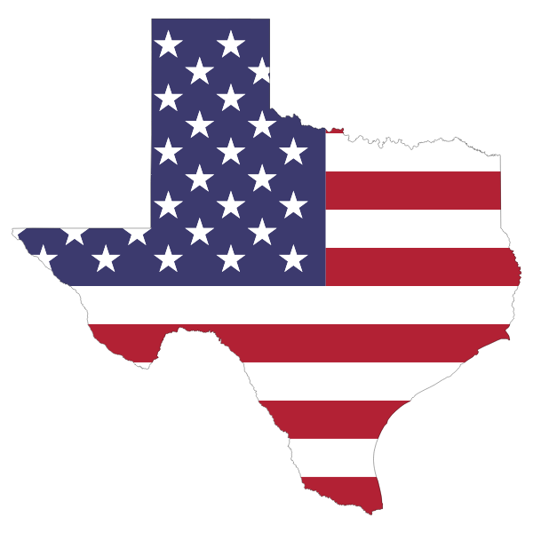 Texas American Flag Map