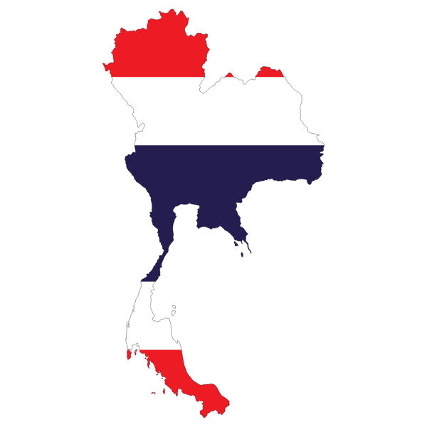 Thailand Map Flag With Stroke