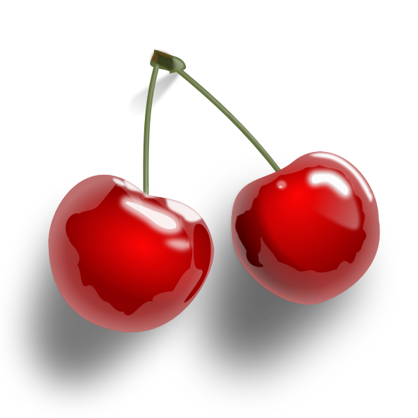 Cherries with shadow vector clip art