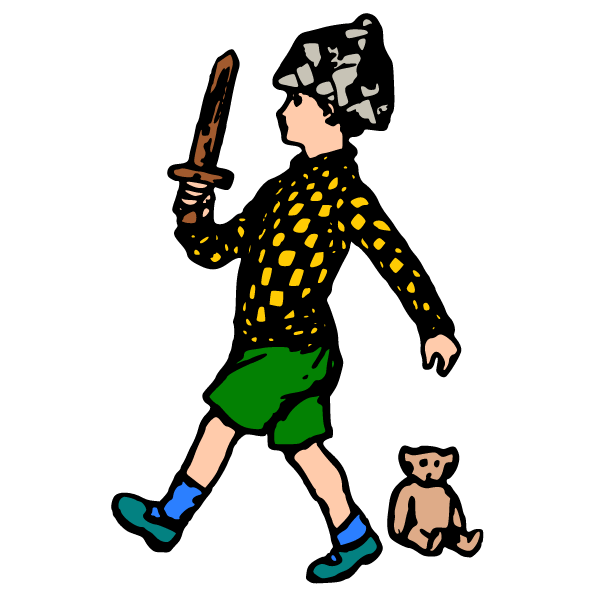 The boy saves the princess