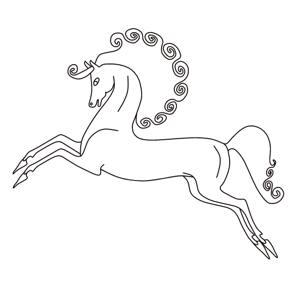 The horse that leads good children to the world of fairy tales