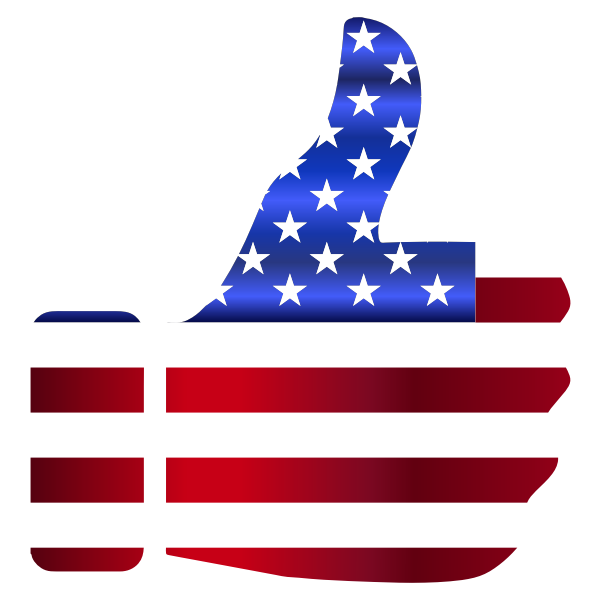 Thumbs Up American Flag Enhanced