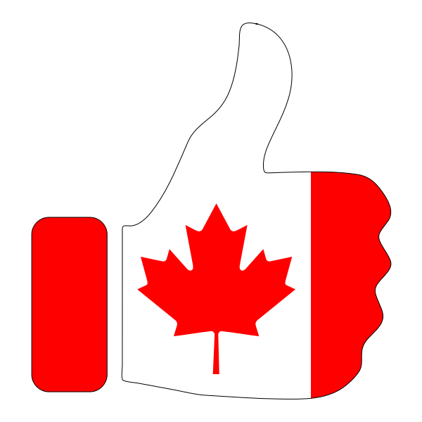 Thumbs Up Canada With Stroke