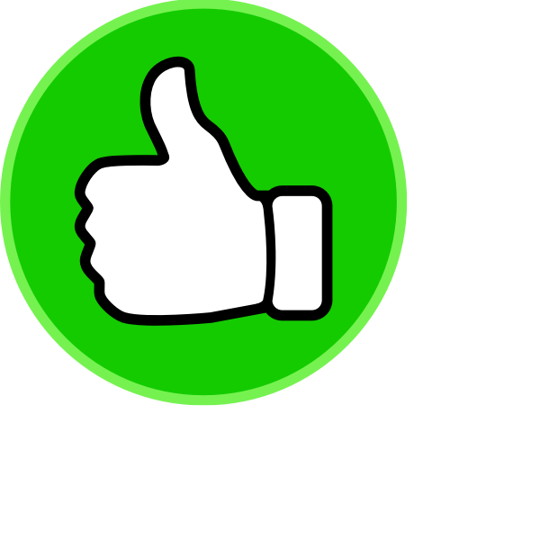 Vector clip art of thumbs up in a green circle