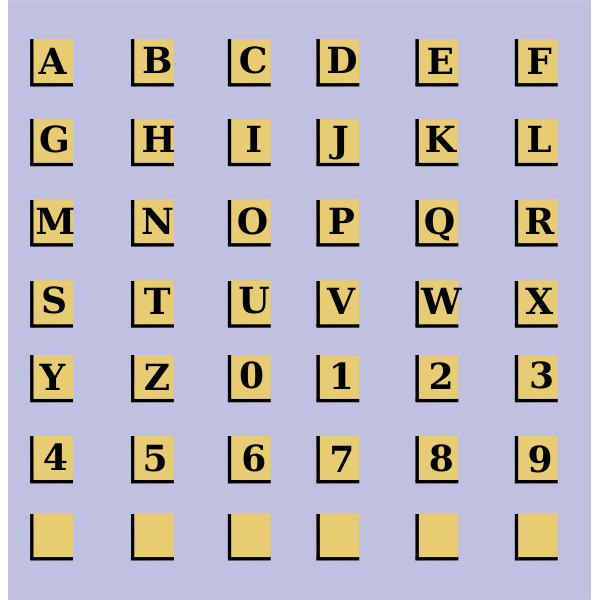 Tiles Alphanumeric