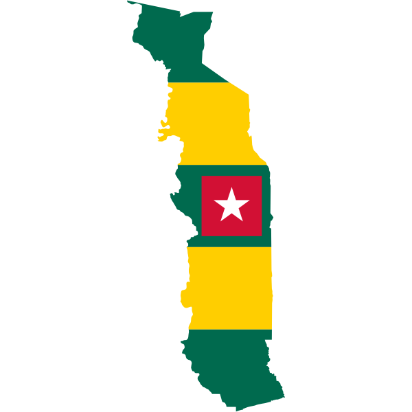 Togo Flag Map