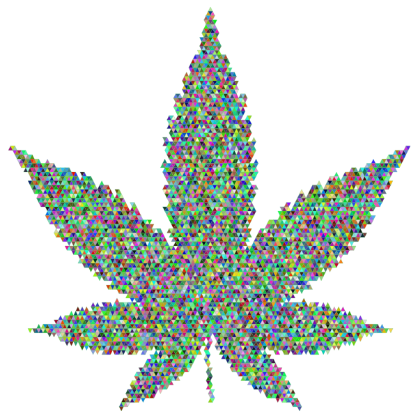 Triangular Mosaic Marijuana Leaf Prismatic