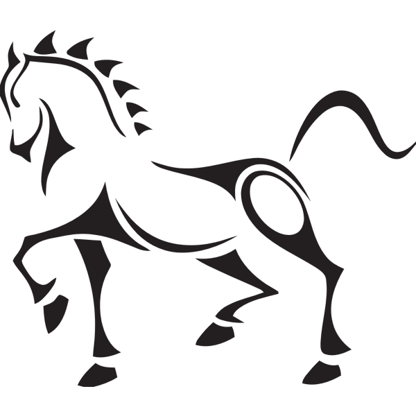 Vector clip art of tribal horse