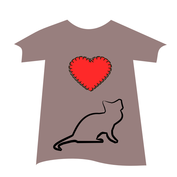 T-shirt with cat and heart