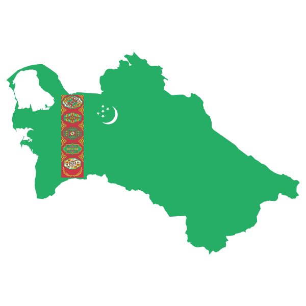 Turkmenistan Map Flag