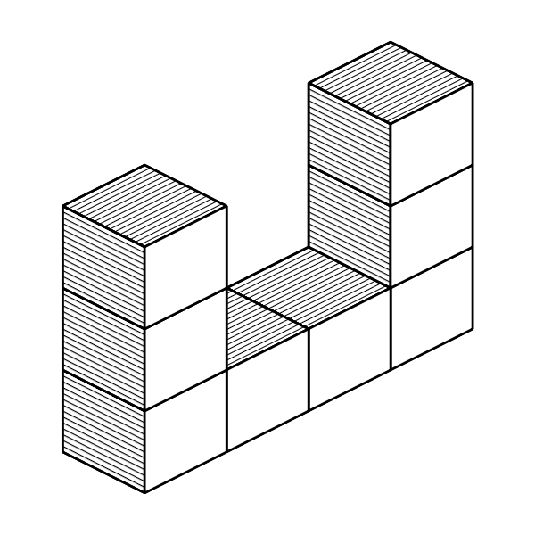Colorless drawing cubes