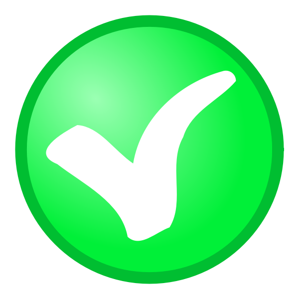 Green tick OK vector icon