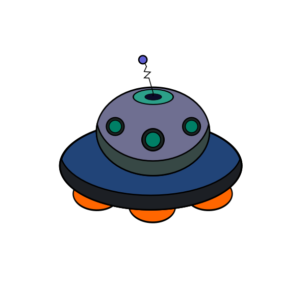 Cartoon flying saucer | Free SVG