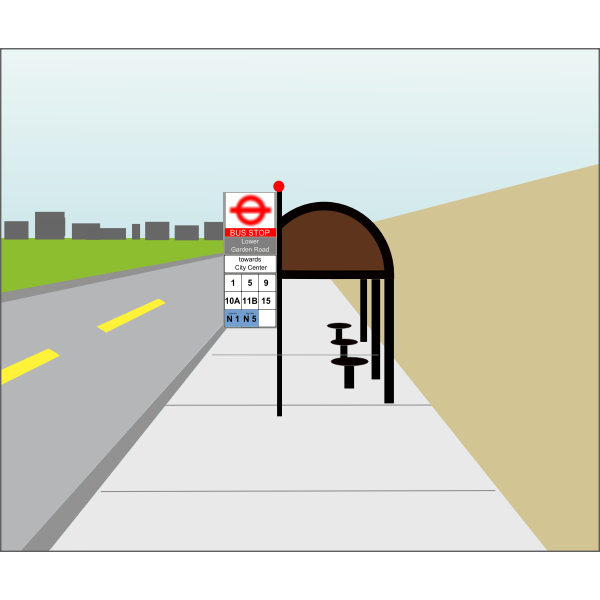 Bus stop sign in UK vector illustration