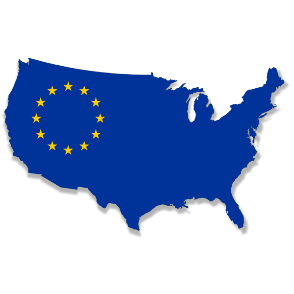 US Europe flag map