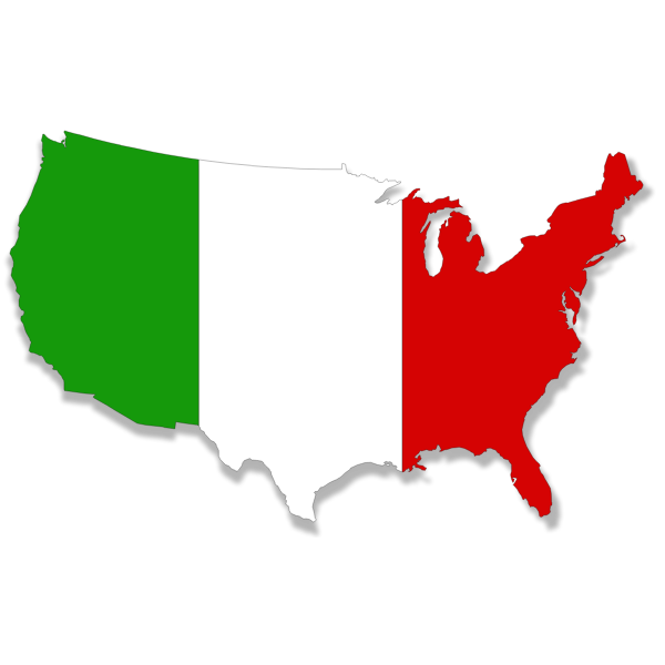 US Italy flag map  copia